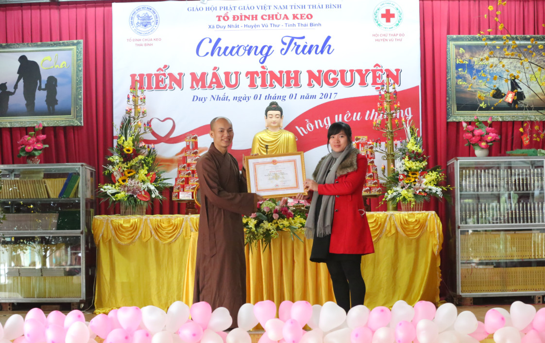 Tổ Đình Chùa Keo – Thái Bình tổ chức chương trình “Hiến Máu Tình Nguyện” trong khóa tu Chào Xuân 2017
